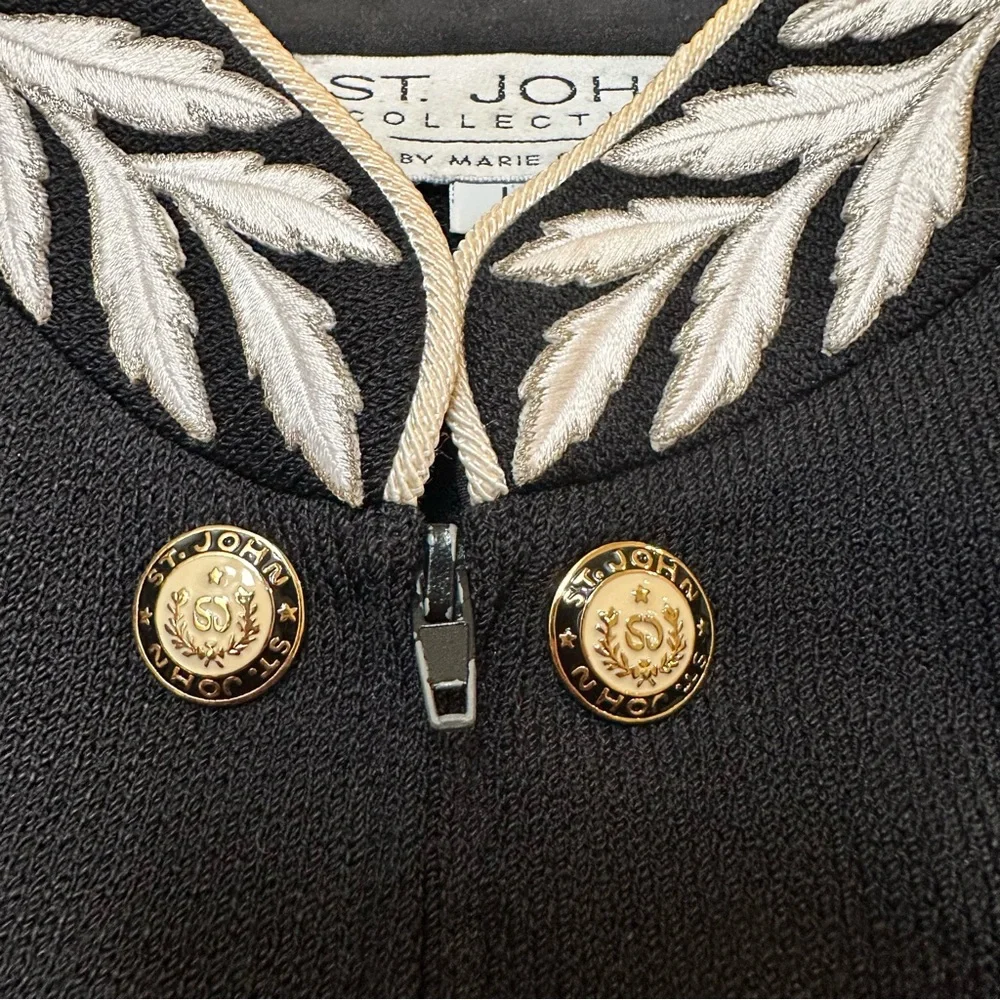 SOLDSt. John Collection by Marie Gray Nautical Zip Cardigan Jacket Embroidery L - Picture 6 of 8